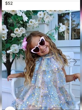 Starry Tulle Dress with Gold Accents